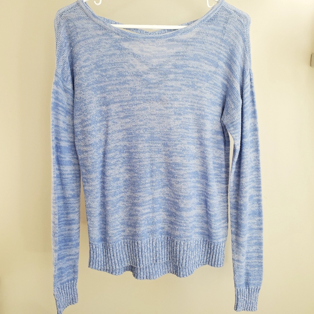 Light Blue SO Cross Back Knit Sweater